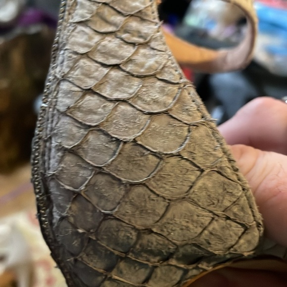 Joie Abbott faux snakeskin open toe sandals heels size 10 (40) - Picture 9 of 10